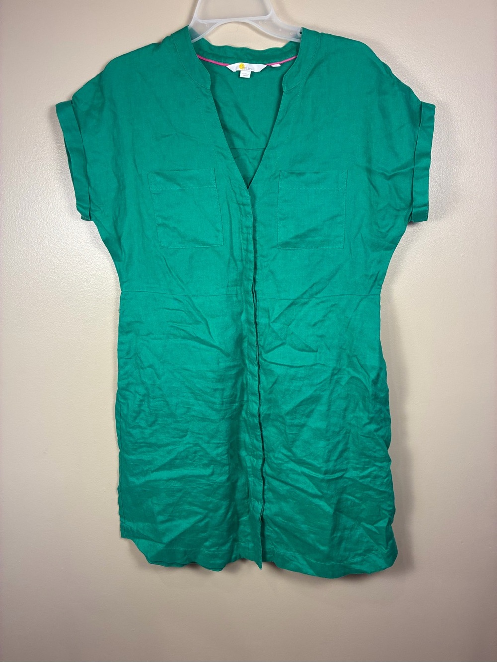 Boden 100% Linen Button Front Tunic Dress